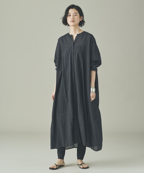 Curensology（カレンソロジー）の「Curensology(カレンソロジー)/カディコットンオーバーワンピース（ワンピース・レディース・ブラック/ホワイト・FREE）」の13枚目の写真