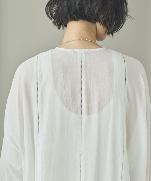 Curensology（カレンソロジー）の「Curensology(カレンソロジー)/カディコットンオーバーワンピース（ワンピース・レディース・ブラック/ホワイト・FREE）」の10枚目の写真