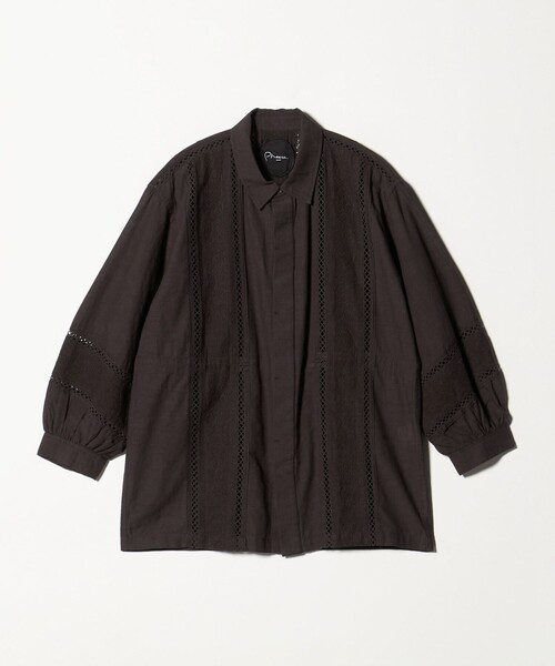 Pheeta(フィータ)の「【別注】<Pheeta>Jean ボリュームスリーブ シャツ / 015C-UAWomens2(シャツ/ブラウス・レディース・ホワイト/ダークブラウン・FREE)」の2枚目の写真