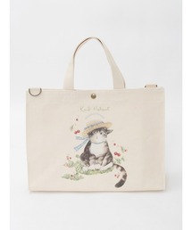 KARL HELMUT（カールヘルム）の「さくらんぼの丘のねこプリント2WAYバッグ（トートバッグ）」