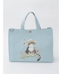 KARL HELMUT（カールヘルム）の「さくらんぼの丘のねこプリント2WAYバッグ（トートバッグ）」