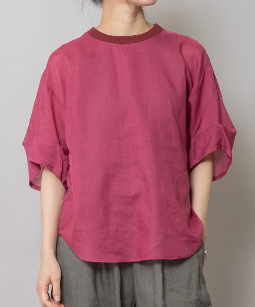 Munich(ミューニック)の「ウォッシャブルラミーブラウス(シャツ/ブラウス・レディース・ホワイト/ローズ/ブルー・FREE)」の4枚目の写真