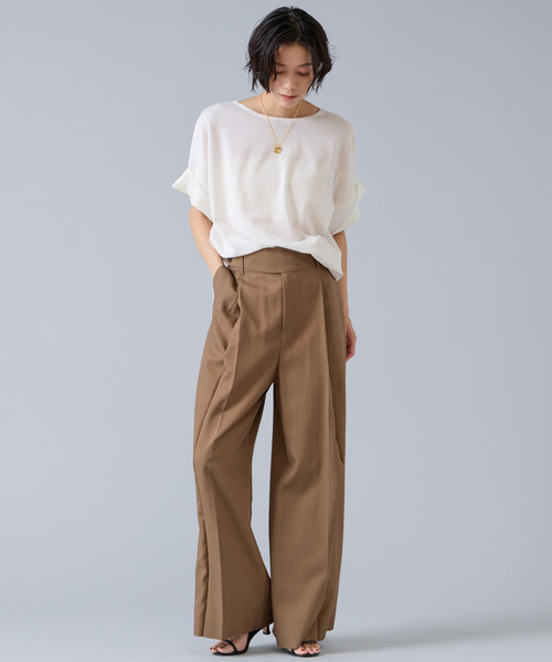 Liesse（リエス）の「【定番】袖サテンニット（ニット/セーター・レディース・ブラック/ホワイト・FREE）」の4枚目の写真