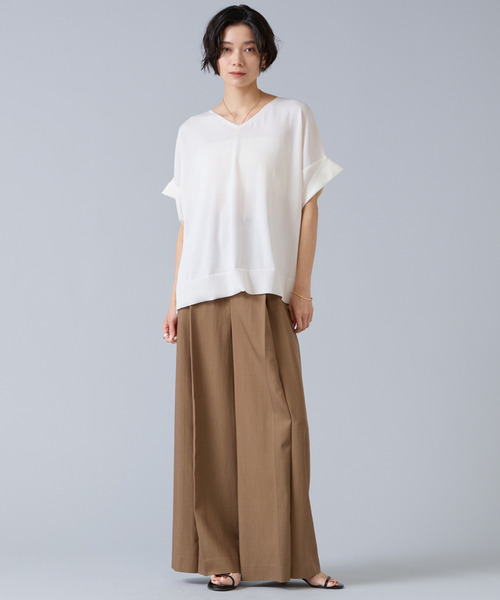 Liesse（リエス）の「【定番】袖サテンニット（ニット/セーター・レディース・ブラック/ホワイト・FREE）」の7枚目の写真