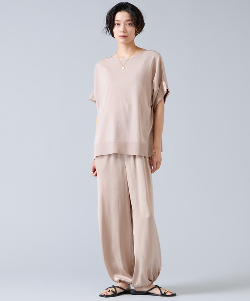 Liesse（リエス）の「【定番】袖サテンニット（ニット/セーター・レディース・ブラック/ホワイト・FREE）」の9枚目の写真