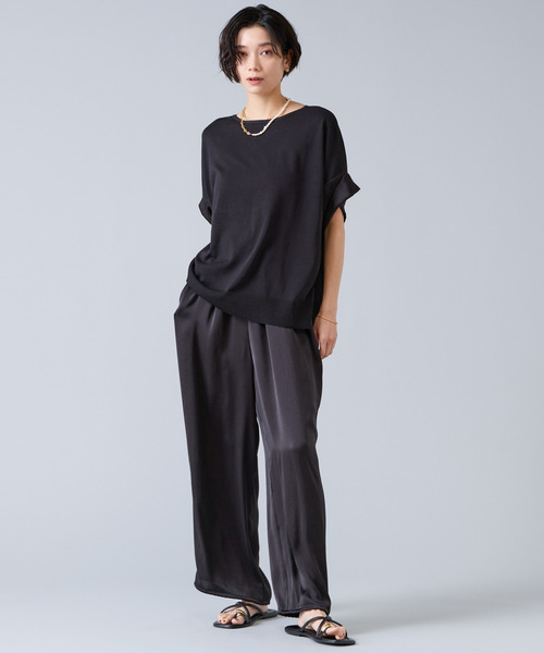 Liesse（リエス）の「【定番】袖サテンニット（ニット/セーター・レディース・ブラック/ホワイト・FREE）」の14枚目の写真