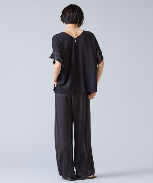 Liesse（リエス）の「【定番】袖サテンニット（ニット/セーター・レディース・ブラック/ホワイト・FREE）」の17枚目の写真