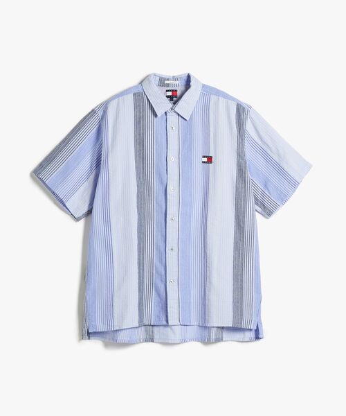 tommy jeans（トミー ジーンズ）の「リラックスストライプショートスリーブシャツ（シャツ/ブラウス・メンズ・ライトブルー・LARGE/X-LARGE/SMALL/MEDIUM）」の4枚目の写真