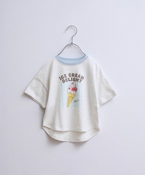 LYKKE（リッケ）の「部屋干しでも乾きやすい半袖Ｔシャツ（Tシャツ/カットソー・キッズ・ブルー系その他/ホワイト系その他/アイボリー/ピンク系その他・90/100/110/120/130）」の2枚目の写真