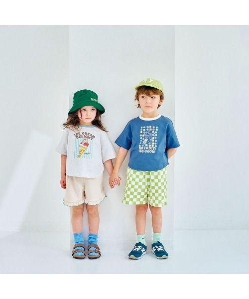 LYKKE（リッケ）の「部屋干しでも乾きやすい半袖Ｔシャツ（Tシャツ/カットソー・キッズ・ブルー系その他/ホワイト系その他/アイボリー/ピンク系その他・90/100/110/120/130）」の5枚目の写真