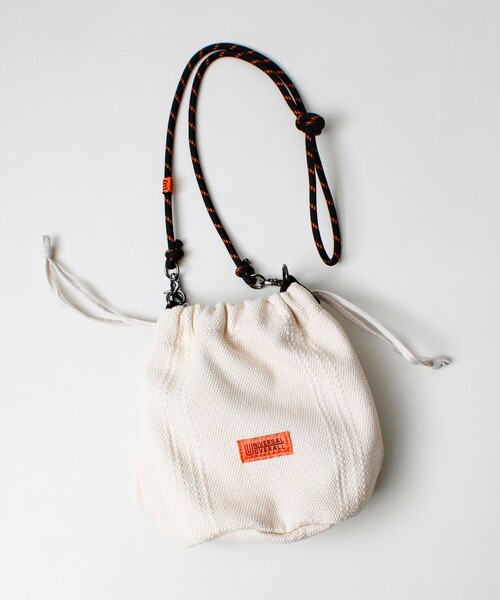 UNIVERSAL OVERALL(ユニバーサルオーバーオール)の「【UNIVERSAL OVERALL】Summer knit purse(ショルダーバッグ・メンズ・オレンジ/ラベンダー/オフホワイト/サックスブルー/ブラック・FREE)」の6枚目の写真
