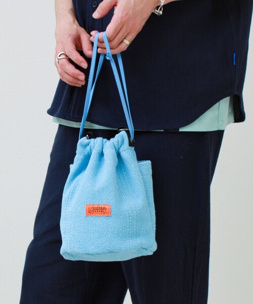 UNIVERSAL OVERALL(ユニバーサルオーバーオール)の「【UNIVERSAL OVERALL】Summer knit purse(ショルダーバッグ・メンズ・オレンジ/ラベンダー/オフホワイト/サックスブルー/ブラック・FREE)」の13枚目の写真