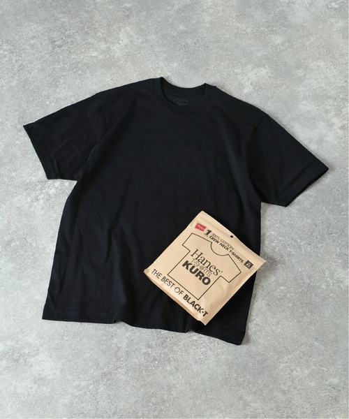 HANES(ヘインズ)の「Hanes / ヘインズ 1P T-SHIRTS KURO クルーネック Tシャツ(Tシャツ/カットソー・メンズ・ブラック・MEDIUM/LARGE/X-LARGE)」の1枚目の写真