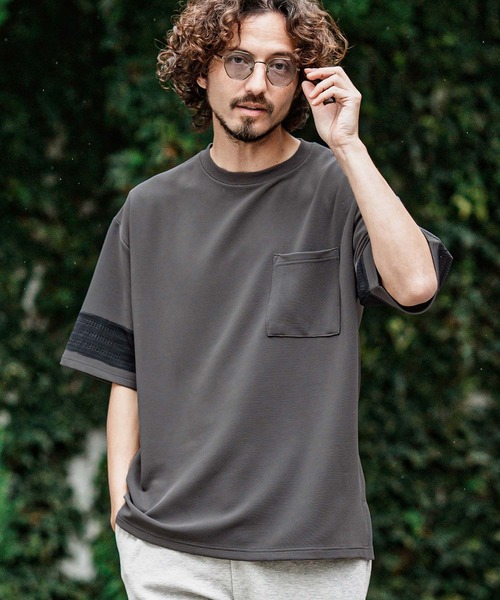 CAMBIO(カンビオ)の「mt10490- パネルメッシュショートスリーブTシャツ(Tシャツ/カットソー・メンズ・グレー/ブラック/ホワイト・XL/L/M)」の10枚目の写真