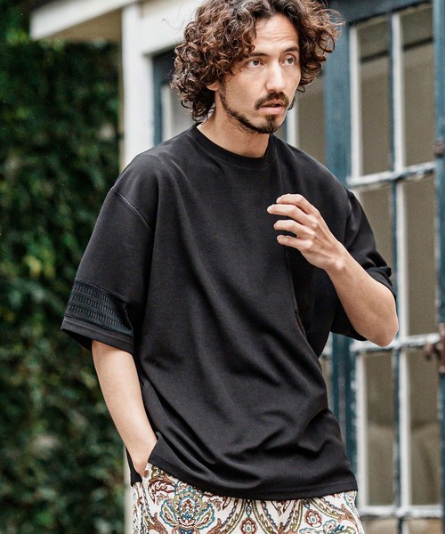 CAMBIO(カンビオ)の「mt10490- パネルメッシュショートスリーブTシャツ(Tシャツ/カットソー・メンズ・グレー/ブラック/ホワイト・XL/L/M)」の15枚目の写真