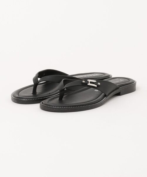 ITALIAN SHOEMAKERS(イタリアンシューメーカー)の「【ITALIAN SHOEMAKERS】レザートングフラットサンダル(962350)(サンダル・レディース・ブラック/ホワイト・36/35/37/38)」の5枚目の写真