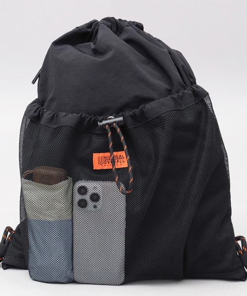 UNIVERSAL OVERALL(ユニバーサルオーバーオール)の「軽量 フロントメッシュポケット ナップサック A4対応(バックパック/リュック・メンズ・オレンジ/ブラック/モカ・FREE)」の18枚目の写真