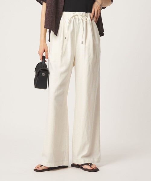 green label relaxing(グリーンレーベルリラクシング)の「BREEZE LINEN ブリーズリネン ワイド パンツ オフホワイト ドット(その他パンツ・レディース・オフホワイト/その他1・SHORT/34/44/40/38/42/TALL/36)」の7枚目の写真