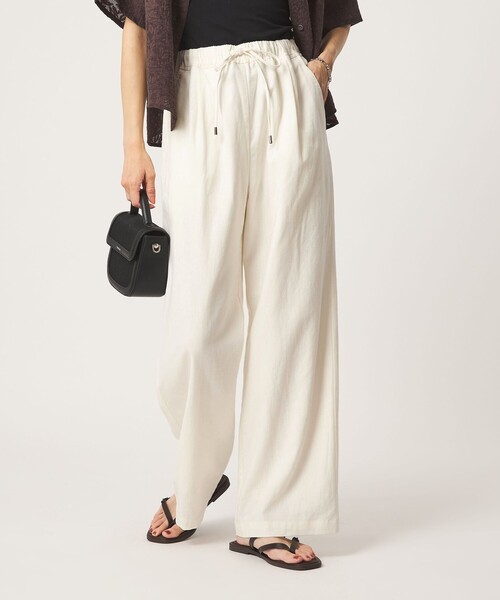 green label relaxing(グリーンレーベルリラクシング)の「BREEZE LINEN ブリーズリネン ワイド パンツ オフホワイト ドット(その他パンツ・レディース・オフホワイト/その他1・SHORT/34/44/40/38/42/TALL/36)」の8枚目の写真