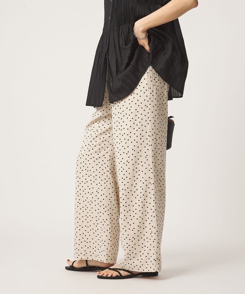 green label relaxing(グリーンレーベルリラクシング)の「BREEZE LINEN ブリーズリネン ワイド パンツ オフホワイト ドット(その他パンツ・レディース・オフホワイト/その他1・SHORT/34/44/40/38/42/TALL/36)」の13枚目の写真