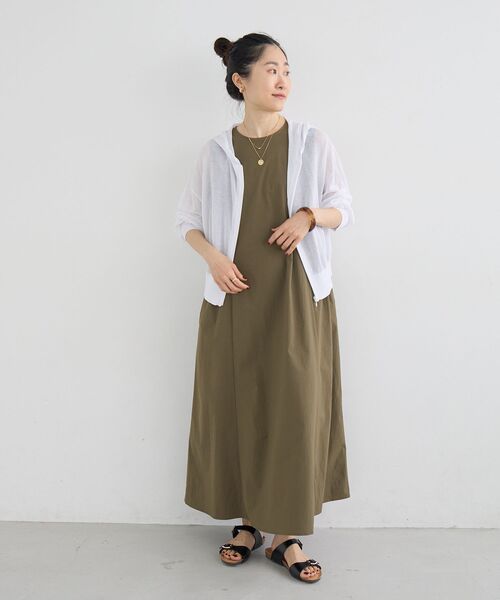 le.coeur blanc（ルクールブラン）の「【撥水・UV・接触冷感】ノースリワンピース（ワンピース・レディース・ライトピンク/ブラック/カーキオリーブ・38）」の12枚目の写真