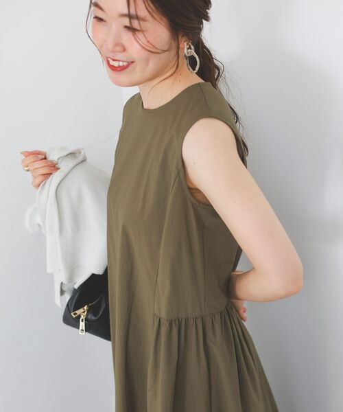 le.coeur blanc（ルクールブラン）の「【撥水・UV・接触冷感】ノースリワンピース（ワンピース・レディース・ライトピンク/ブラック/カーキオリーブ・38）」の19枚目の写真