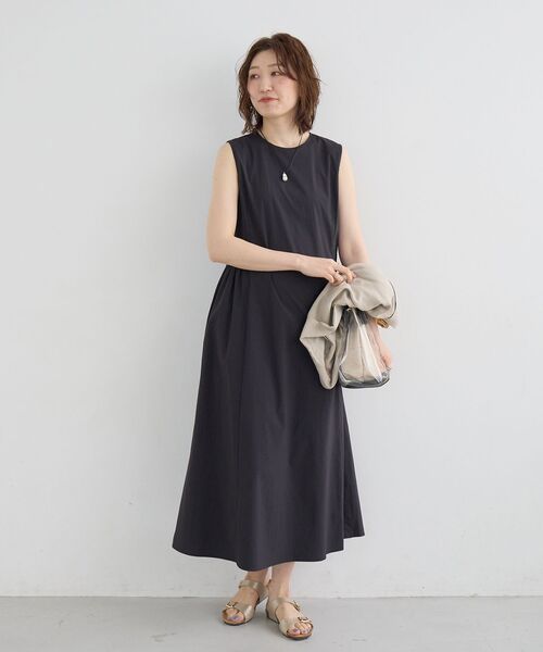 le.coeur blanc（ルクールブラン）の「【撥水・UV・接触冷感】ノースリワンピース（ワンピース・レディース・ライトピンク/ブラック/カーキオリーブ・38）」の22枚目の写真