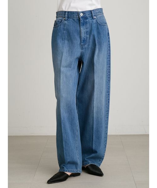 MIESROHE(ミースロエ)の「【洗える】ストレートカーブデニムパンツ(デニムパンツ・レディース・ブルー/ホワイト/インディゴブルー・0/1)」の7枚目の写真