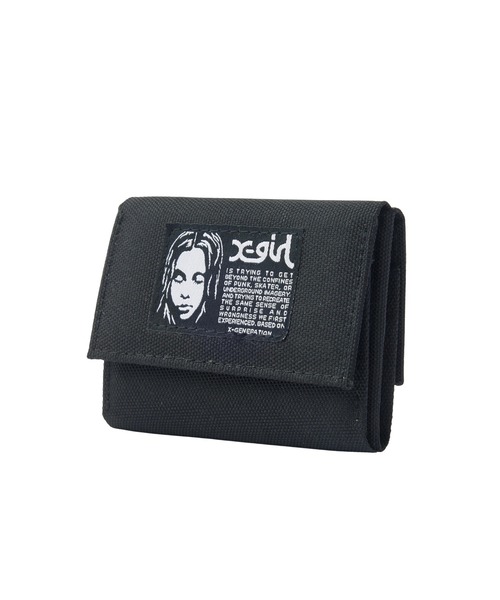 X-girl(エックスガール)の「FACE LABEL SMART MINI WALLET(財布・レディース・カモフラージュ/ブラック/ピンク・ONE SIZE)」の4枚目の写真