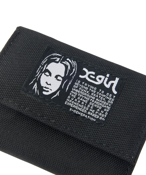 X-girl(エックスガール)の「FACE LABEL SMART MINI WALLET(財布・レディース・カモフラージュ/ブラック/ピンク・ONE SIZE)」の6枚目の写真