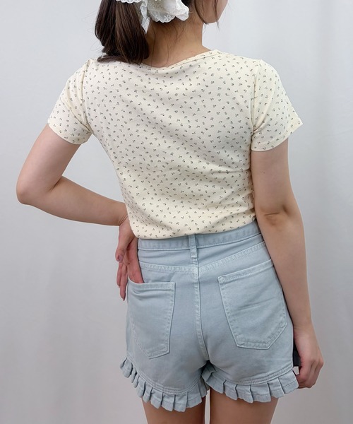 frunco（フランコ）の「【ZOZOTOWN限定】小花柄ヘンリーネックT（Tシャツ/カットソー・レディース・グレー/アイボリー/ネイビー/ホワイト・FREE）」の17枚目の写真