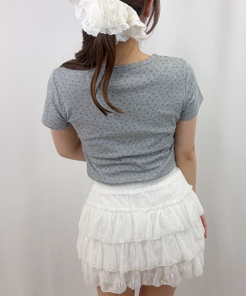 frunco（フランコ）の「【ZOZOTOWN限定】小花柄ヘンリーネックT（Tシャツ/カットソー・レディース・グレー/アイボリー/ネイビー/ホワイト・FREE）」の21枚目の写真
