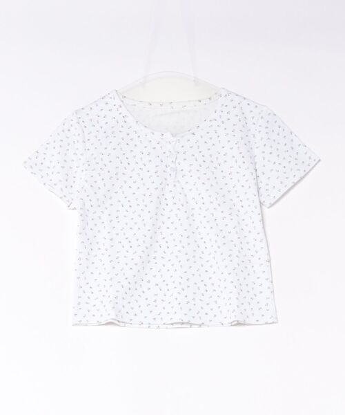 frunco（フランコ）の「【ZOZOTOWN限定】小花柄ヘンリーネックT（Tシャツ/カットソー・レディース・グレー/アイボリー/ネイビー/ホワイト・FREE）」の7枚目の写真
