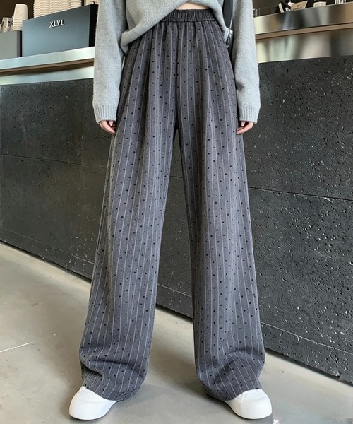 SHOUYO(ショウヨウ)の「ワイドイージーパンツ(その他パンツ・レディース・ダークグレー/ライトグレー・M)」の3枚目の写真