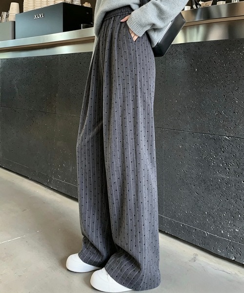 SHOUYO(ショウヨウ)の「ワイドイージーパンツ(その他パンツ・レディース・ダークグレー/ライトグレー・M)」の4枚目の写真