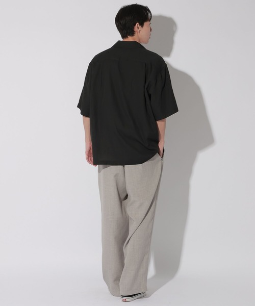 LAKOLE(ラコレ)の「メランジシアー開襟半袖シャツ / 669922(シャツ/ブラウス・メンズ・チャコール/グリーン/ブラック・LARGE/MEDIUM)」の9枚目の写真
