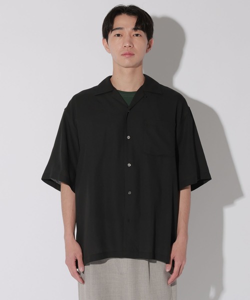 LAKOLE(ラコレ)の「メランジシアー開襟半袖シャツ / 669922(シャツ/ブラウス・メンズ・チャコール/グリーン/ブラック・LARGE/MEDIUM)」の17枚目の写真