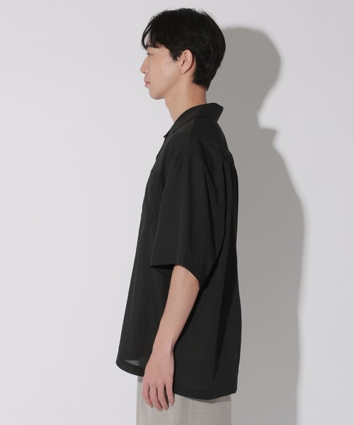 LAKOLE(ラコレ)の「メランジシアー開襟半袖シャツ / 669922(シャツ/ブラウス・メンズ・チャコール/グリーン/ブラック・LARGE/MEDIUM)」の18枚目の写真