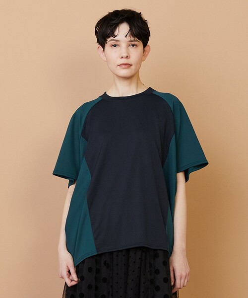 FRAPBOIS(フラボア)の「クールスムース カットソー(Tシャツ/カットソー・レディース・ブラック/オフホワイト・1/2)」の2枚目の写真
