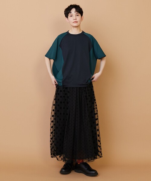FRAPBOIS(フラボア)の「クールスムース カットソー(Tシャツ/カットソー・レディース・ブラック/オフホワイト・1/2)」の13枚目の写真