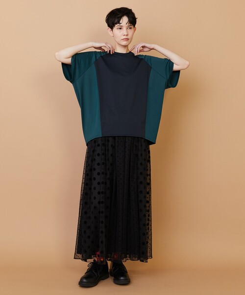 FRAPBOIS(フラボア)の「クールスムース カットソー(Tシャツ/カットソー・レディース・ブラック/オフホワイト・1/2)」の15枚目の写真