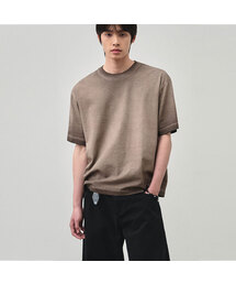 ALYSS（アリス）の「フェイデッドガーメントダイングクロップハーフTシャツ[ブラウン]（Tシャツ/カットソー）」