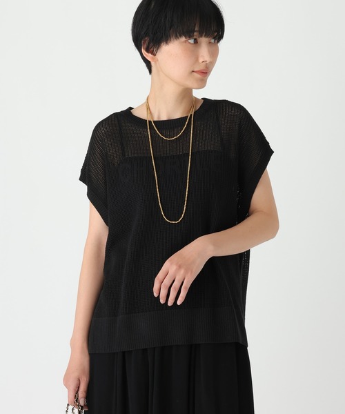 Elura(エルーラ)の「メッシュロゴニット/780802(ニット/セーター・レディース・ターコイズブルー/ブラック/カーキ・FREE)」の2枚目の写真