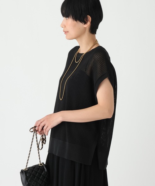 Elura(エルーラ)の「メッシュロゴニット/780802(ニット/セーター・レディース・ターコイズブルー/ブラック/カーキ・FREE)」の4枚目の写真