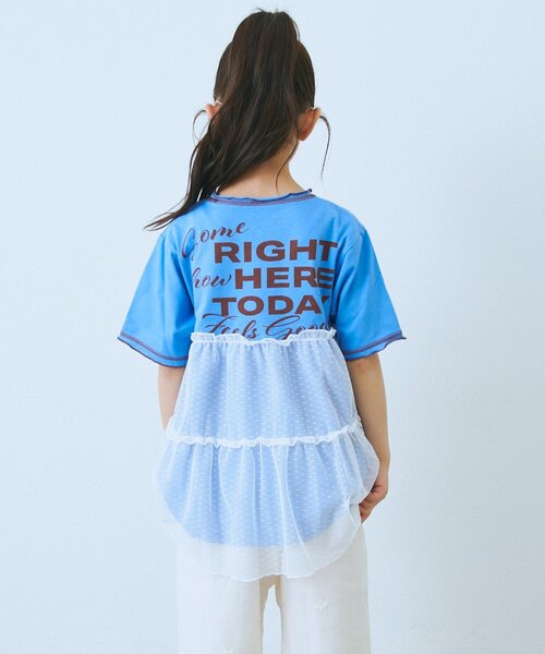 CIAOPANIC TYPY(チャオパニックティピー)の「【KIDS】ドットチュールドッキング配色ステッチワンピース(ワンピース・キッズ・グレー/チャコールグレー/ブルー・110/130/150)」の13枚目の写真