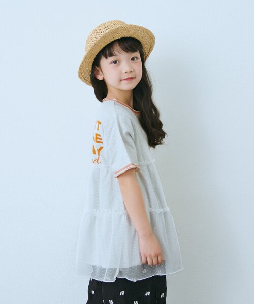 CIAOPANIC TYPY(チャオパニックティピー)の「【KIDS】ドットチュールドッキング配色ステッチワンピース(ワンピース・キッズ・グレー/チャコールグレー/ブルー・110/130/150)」の21枚目の写真