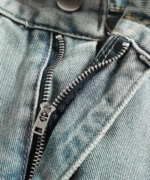 HOOK(フック)の「HOOK マッシュルーム刺繍 バレルレッグデニム チェックベルト付き(デニムパンツ・メンズ・ライトブルー・XL/M/L)」の18枚目の写真
