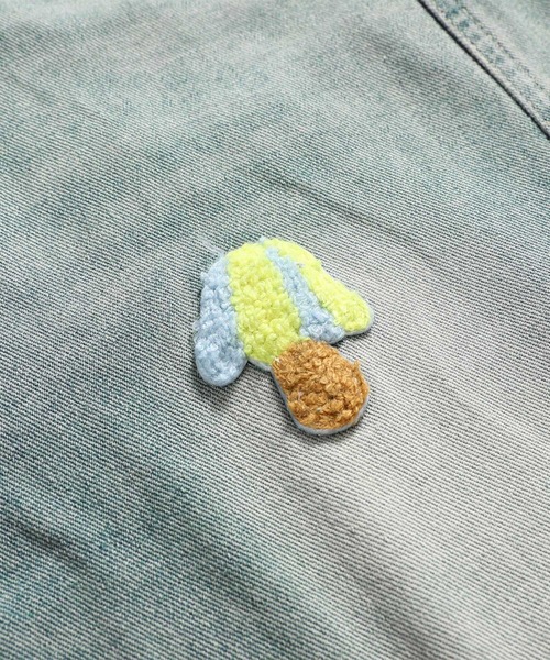 HOOK(フック)の「HOOK マッシュルーム刺繍 バレルレッグデニム チェックベルト付き(デニムパンツ・メンズ・ライトブルー・XL/M/L)」の15枚目の写真