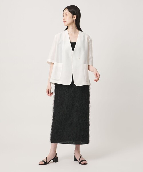 UNITED ARROWS（ユナイテッドアローズ）の「フリンジ タイトスカート（スカート・レディース・ホワイト/ブラック・38/36）」の7枚目の写真