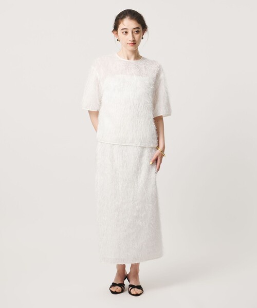 UNITED ARROWS（ユナイテッドアローズ）の「フリンジ タイトスカート（スカート・レディース・ホワイト/ブラック・38/36）」の12枚目の写真